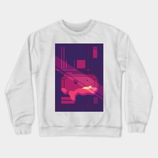 Cyberpunk Cat Sunset Bedroom Crewneck Sweatshirt